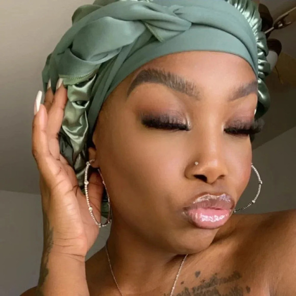 Yanibest Satin Bonnet Silk Bonnet For Sleeping Hair Bonnet With Tie Band Head - Picture 7 of 12